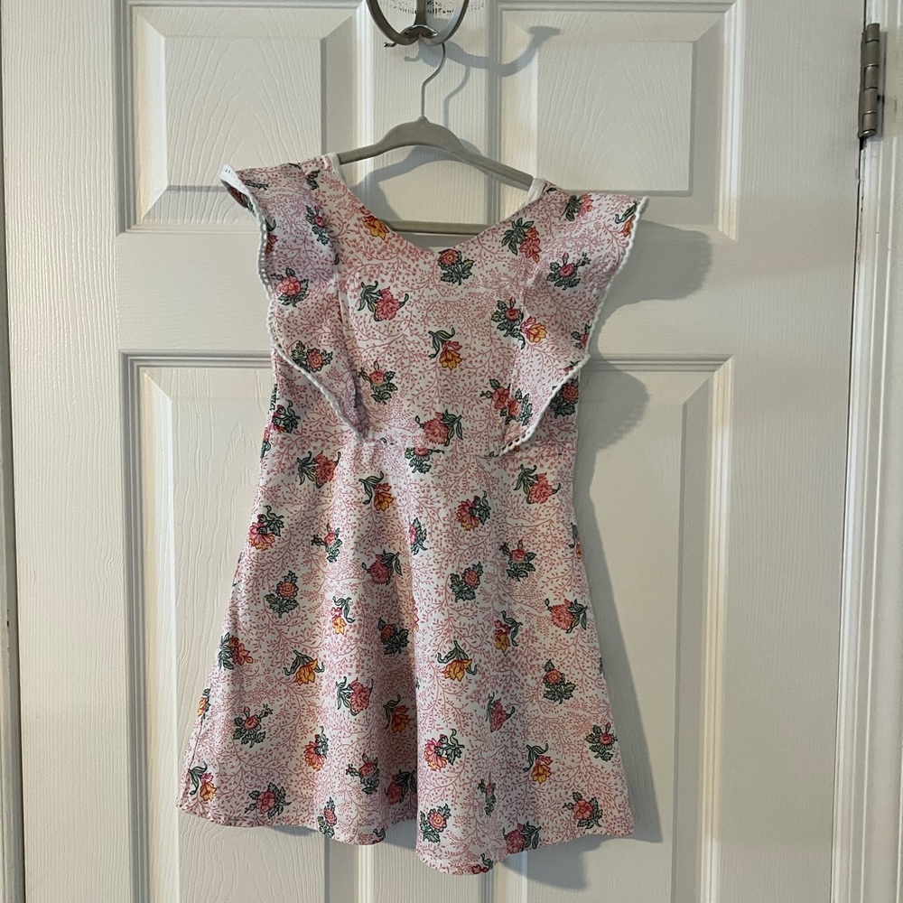 Pink and white floral dress